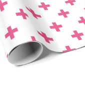 Fuchsia polka kreuzt weiß geschenkpapier (Rolleneckpunkt)