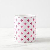Fuchsia polka kreuzt weiß kaffeetasse (Mittel)