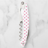 Fuchsia polka kreuzt weiß kellnermesser (Vorderseite)
