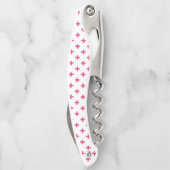 Fuchsia polka kreuzt weiß kellnermesser (Rückseite)