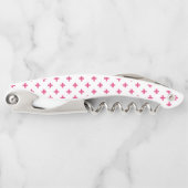 Fuchsia polka kreuzt weiß kellnermesser (Vorderseite)