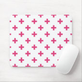 Fuchsia polka kreuzt weiß mousepad (Mit Mouse)