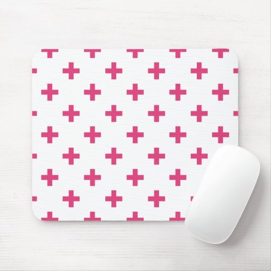 Fuchsia polka kreuzt weiß mousepad (Mit Mouse)