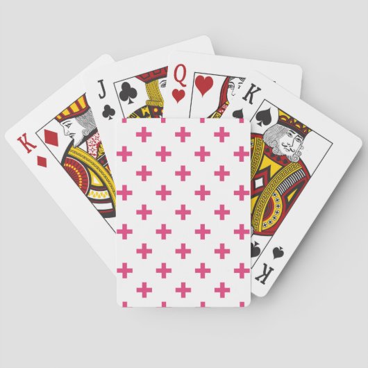Fuchsia polka kreuzt weiß spielkarten (Rückseite)