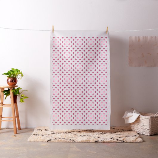Fuchsia polka kreuzt weiß stoff (Beispiel)