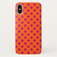 Fuchsia-Polka-Punkte auf Orange