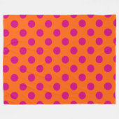 Fuchsia-Polka-Punkte auf Orange Fleecedecke (Vorderseite (Horizontal))
