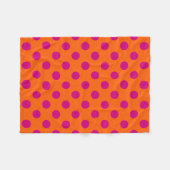 Fuchsia-Polka-Punkte auf Orange Fleecedecke (Vorderseite (Horizontal))