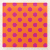 Fuchsia-Polka-Punkte auf Orange