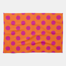 Fuchsia-Polka-Punkte auf Orange Küchentuch
