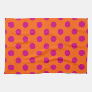 Fuchsia-Polka-Punkte auf Orange Küchentuch