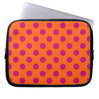 Fuchsia-Polka-Punkte auf Orange