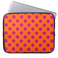 Fuchsia-Polka-Punkte auf Orange