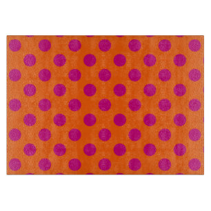 Fuchsia-Polka-Punkte auf Orange Schneidebrett