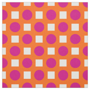 Fuchsia-Polka-Punkte auf Orange Stoff