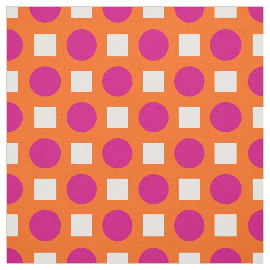 Fuchsia-Polka-Punkte auf Orange Stoff (Muster)