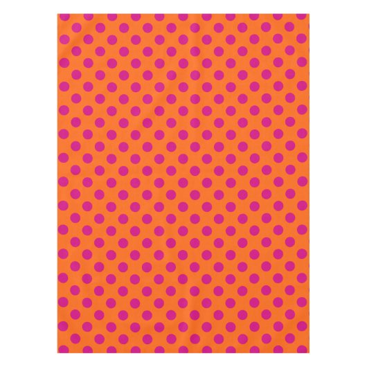 Fuchsia-Polka-Punkte auf Orange Tischdecke (Vorderseite)