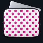 Fuchsia-Polka-Punkte Laptopschutzhülle<br><div class="desc">Fuchsia-und Weißpolka-Punkte</div>