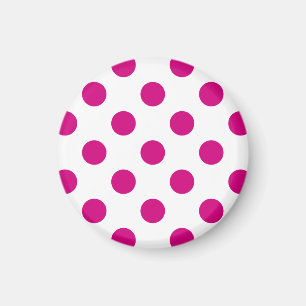 Fuchsia-Polka-Punkte Magnet