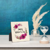 Fuchsia Poppies Blumenreath Happy Mother Day Fotoplatte (InSitu)