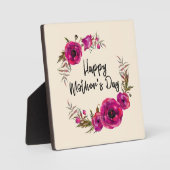 Fuchsia Poppies Blumenreath Happy Mother Day Fotoplatte (Vorderseite)