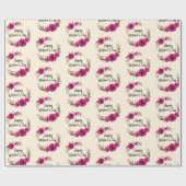 Fuchsia Poppies Blumenreath Happy Mother Day Geschenkpapier (Flach)