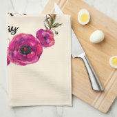 Fuchsia Poppies Blumenreath Happy Mother Day Geschirrtuch (Viertel Falte)