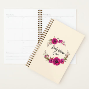 Fuchsia Poppies Blumenreath Happy Mother Day Planer
