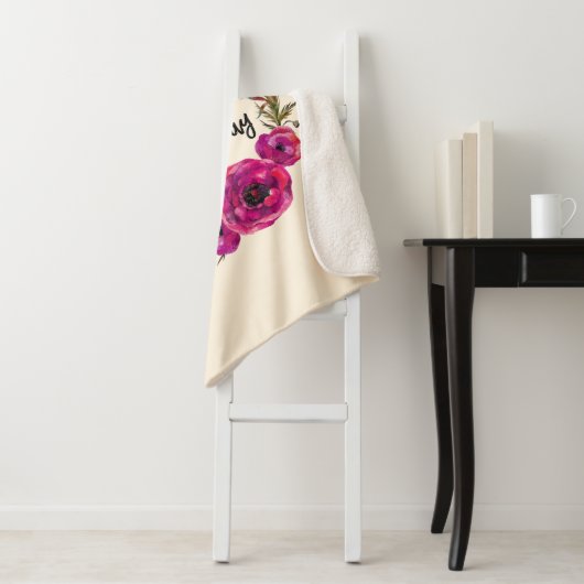 Fuchsia Poppies Blumenreath Happy Mother Day Sherpadecke (Beispiel)