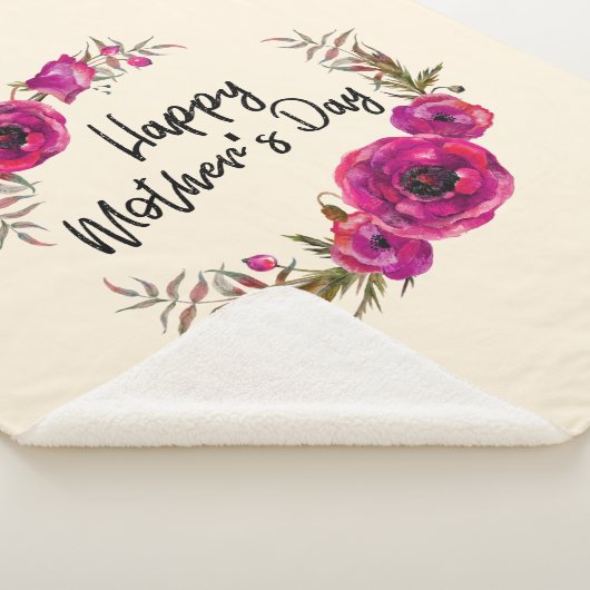 Fuchsia Poppies Blumenreath Happy Mother Day Sherpadecke (3/4)