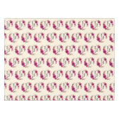 Fuchsia Poppies Blumenreath Happy Mother Day Tischdecke (Vorderseite (Horizontal))