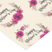 Fuchsia Poppies Blumenreath Happy Mother Day Tischdecke (Schrägansicht)