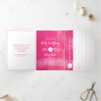 Fuchsia Potluck Brautparty mit Rezept Card