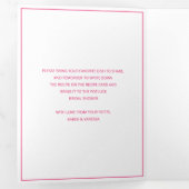 Fuchsia Potluck Brautparty mit Rezept Card Dreifach Gefaltete Einladung (Innen Erste Seite)