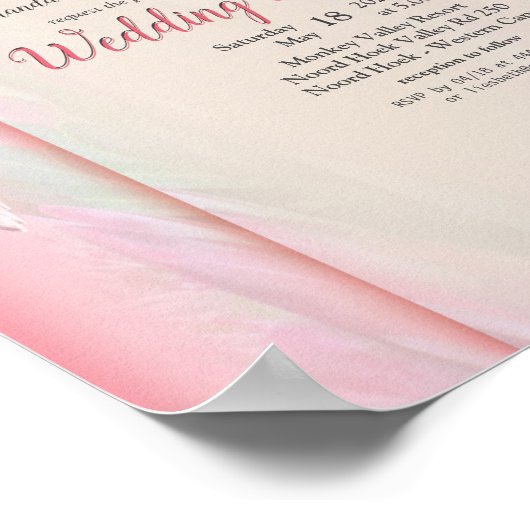 Fuchsia Protea mit Blush & Gold Ankündigung Poster (Ecke)