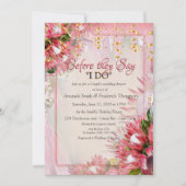 Fuchsia Protea mit Blush & Gold Polterabend Einladung (Vorderseite)