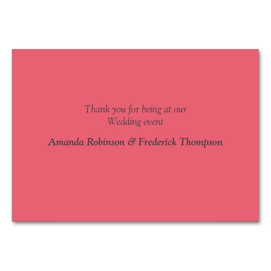 Fuchsia Protea's - Blush & Gold Tischkarten Tischnummer (Rückseite)