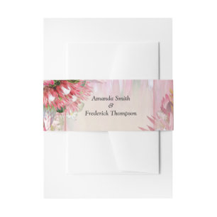 Fuchsia Protea's with Blush & Gold Envelope Band