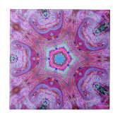Fuchsia purpler geometrischer Kunst Fliese (Vorderseite)
