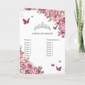 Fuchsia Quinceanera Padrinos Church Events Program Programm (Rückseite)