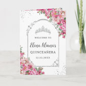 Fuchsia Quinceanera Padrinos Church Events Program Programm (Vorderseite)