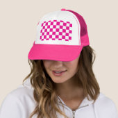 Fuchsia Racing Checkered Flag Display benutzerdefi Truckerkappe (Beispiel)