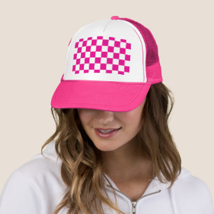 Fuchsia Racing Checkered Flag Display benutzerdefi Truckerkappe