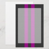 Fuchsia Racing Stripes im Carbon Fibre Style Briefpapier (Vorne/Hinten)