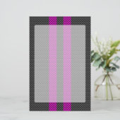 Fuchsia Racing Stripes im Carbon Fibre Style Briefpapier (Stehend Vorderseite)