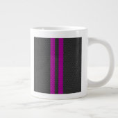 Fuchsia Racing Stripes im Carbon Fibre Style Jumbo-Tasse (Rechts)