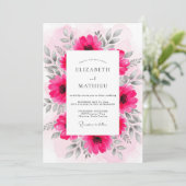 Fuchsia Radiant Spring Wedding Einladung (Stehend Vorderseite)