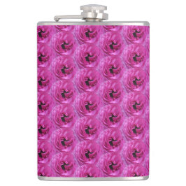 Fuchsia Ranunculus - Modernes Blumendesign Flachmann