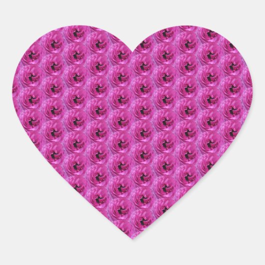 Fuchsia Ranunculus - Modernes Blumendesign Herz-Aufkleber (Vorderseite)