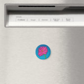Fuchsia-rosa Blume mit blauem Hintergrund Magnet (In Situ (Geschirrspüler))
